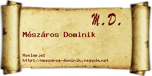 Mészáros Dominik névjegykártya