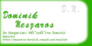 dominik meszaros business card